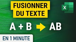 Comment concaténer le texte de deux cellules sur Excel [upl. by Turnbull]