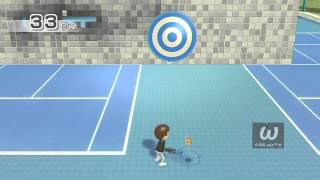 Wii Sports Tennis Target Practice  My Record 49 Pts [upl. by Ellimaj302]