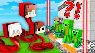 JJ Family Snakes vs Mikey Security House in Minecraft  Maizen [upl. by Buck]