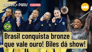 ðŸ”´OLIMPÃADAS 2024 BRASIL CONQUISTA BRONZE QUE VALE OURO NA GINÃSTICA ARTÃSTICA SIMONE BILES DÃ SHOW [upl. by Hpeosj]