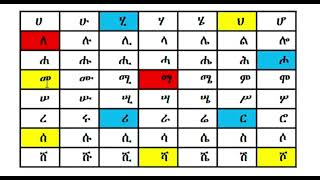 ከ ሀ እስከ ሸ ወደታች  የአማርኛ ፊደላት ከ ሀ እስከ ፖ Amharic Alphabet part1 ሀሁ Ha hu learnamharicalphabet [upl. by Junina]