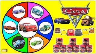 Cars 3 MASHEMS Spinning Wheel GAME with Cars Surprise Toys Opening [upl. by Lemon202]