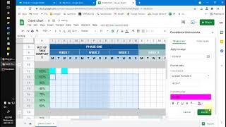 How to Automate Coloring Gantt Chart on Google Sheet [upl. by Stevena]