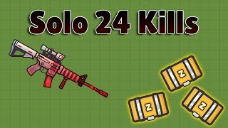 Zombs Royale  Solo 24 Kills  Scoped M4 Destruction [upl. by Nodnarb636]