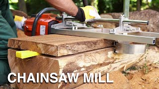 Chainsaw MILL  How to Slab a Log  Simple Cheap Portable [upl. by Cowley467]