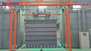 Automatic fence panels PVC powder coating fluidized bed powder dipping line [upl. by Leong]