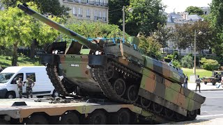 Leclerc tanks and other vehicles after 14th July parade in Paris [upl. by Crystal]