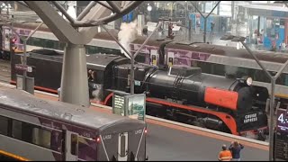 Victorian Steam locomotive R761 at Southern Cross station 2021 [upl. by Edge]