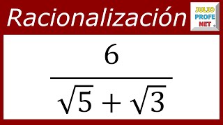 RACIONALIZACIÓN MEDIANTE CONJUGACIÓN  Ejercicio 2 [upl. by Markman]