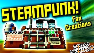 STEAMPUNK FAN CREATIONS Suspended Mountain Base Part 10  Scrap Mechanic Gameplay [upl. by Naeerb]