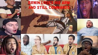 Erwin Loses His Arm Best Reactions  Attack on Titan 2x11 quotChargequot [upl. by Liemaj174]