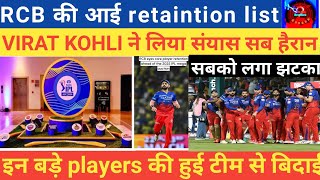 IPL Auction  RCB Full Retention List  Virat Kohli  Maxwell  Faf Du Plessis  Rohit  Siraj [upl. by Neiv508]