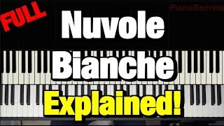 Nuvole Bianche Ludovico Einaudi Piano Tutorial Complete Song [upl. by Ordisi]