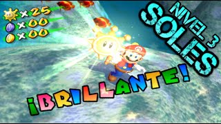 Todos Los Soles Del Nivel 3 Super Mario Sunshine Playa Gelato [upl. by Devland668]