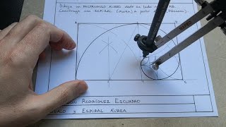 3ESO Plástica  Rectángulo áureo dado lado menor y espiral de Fibonacci [upl. by Henarat]