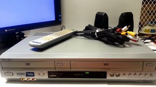 Sony SLVD570H DVD VCR Combo Player Tested w Remote amp Cables VHS HDMI HiFi Ebay Showcase Sold [upl. by Ecnesse]