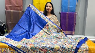 Indian Traditional Saree Tussar Ghicha Madhubani Handpainting Saree Price trendingsaree saree [upl. by Dag864]