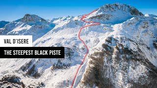 The Steepest Piste in Val dIsere Face de Bellevarde Stade Olympique [upl. by Rafaela]