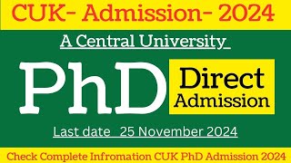 New Update II PhD Admission Notification 2024 II universitynewsindia [upl. by Carlo902]