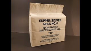 1994 Canadian IMP Meatballs with Gravy Individual Meal Pack MRE Review Ration Tasting Test [upl. by Joachim]