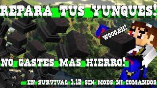 Como reparar yunques en minecraft vanilla 112 1122 sin mods ni comandos [upl. by Alraep]