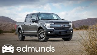 2018 Ford F150 Lariat 4WD Crew Cab Review  Track Test  Edmunds [upl. by Aicatsan]