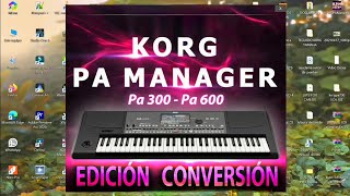 Ritmos y Samples Edición y Conversión Korg pa manager korg pa 50 pa 300 pa600 pa700 pa x4 [upl. by Aniretake]