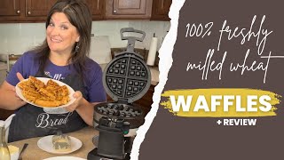 Waffles with Freshly Milled Wheat  Cuisinart Waffle Maker Review  Whole Grain Recipe [upl. by Androw389]