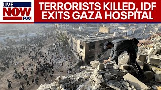 IsraelHamas war Terrorists killed at Shifa Hospital Israeli forces withdraw  LiveNOW from FOX [upl. by Yroj]