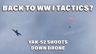 YAK52 Shoots Down Drone in Ukraine [upl. by Strenta]