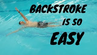 Backstroke technique for beginners Easy to follow steps [upl. by Elbart]