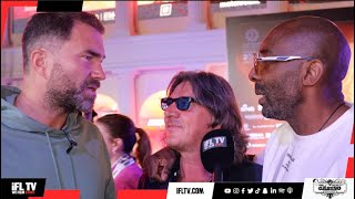 EDDIE HEARN CRASHES INTERVIEW amp CONFRONTS JOHNNY NELSON IN SAUDI ARABIA OVER ANTHONY JOSHUA COMMENTS [upl. by Town]