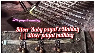 Silver Baby payals Making  silver payal making [upl. by Aihsekat391]