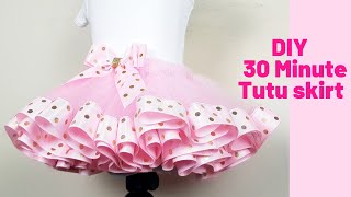 DIY TUTU SKIRT IN 30 MINUTES  How to make a fluffy tutu skirt  Ribbon trimmed tutu skirt TUTU [upl. by Alym955]