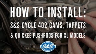 How to Install SampS Cycle cams tappets amp quickee pushrods for XL models [upl. by Aknahs940]