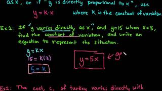 Direct Variation or Directly Proportional [upl. by Nossaj]