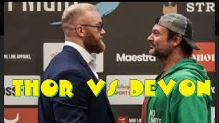 Devon Larratt VS Thor Bjornsson The Mountain prefightpostfight [upl. by Iam]