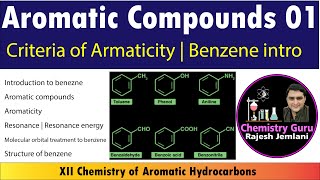 Highlights of Aromatic Compounds  Aromaticity  Benzene Stability of benzene  M orbital Treatment [upl. by Fiel33]