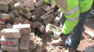 Cleaning reclaimed Victorian glazed bricks [upl. by Ecinue]