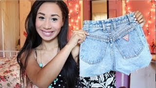 DIY High Waisted Shorts  MyLifeAsEva [upl. by Hoehne]