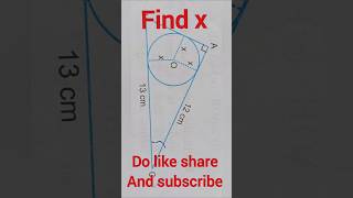 Find the value of radius X in the given triangle tangent class 10 [upl. by Tench376]