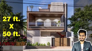 27X50 Feet House Design 3D  150 Gaj  1350 sqft  2750 house design  8X15 Meter  DV Studio [upl. by Sivlek]