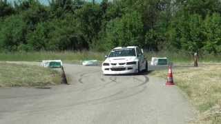 Car Slalom SwissChamp Ronnie Bratschi 2013 Mitsubishi Evo 8 [upl. by Ear]