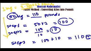 FAST METHOD to CONVERT KG to POUNDS Lbs  UNIT CONVERSATION TRICK  FAST MATH CALCULATION [upl. by Eneleahs773]