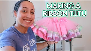 MAKING MY FIRST RIBBON TRIMMED TUTU WITH THE JUKI DDL 8700 [upl. by Assirehs494]