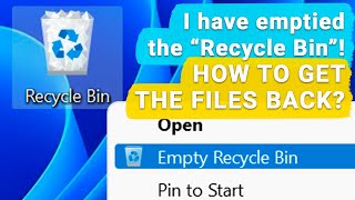 🧺 How to Recover Files and Folders After Sending Them to the Recycle Bin and Deleting Windows 11 [upl. by Llerej]