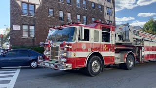 Passaic NJ Fire Department Ladder 1 Engine 4 and Engine 1 Responding Paulison Ave at Broadway [upl. by Aikrahs]