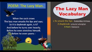 THE LAZY MAN POEM ANALYSISEXPLANATIONSQUESTIONS AND ANSWERSENGLISH KINYARWANDA [upl. by Hoppe123]