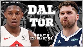 Dallas Mavericks vs Toronto Raptors Full Game Highlights  Feb 28  2024 NBA Season [upl. by Dre]