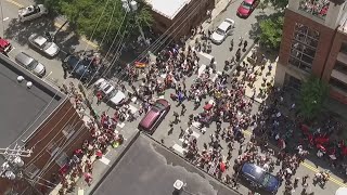 Drone captures Charlottesville car attack on camera [upl. by Chu694]